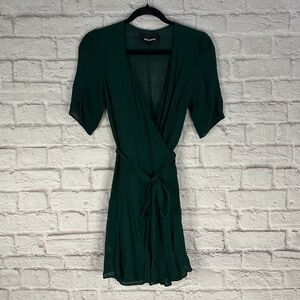 Reformation Emerald Wrap Mini Dress